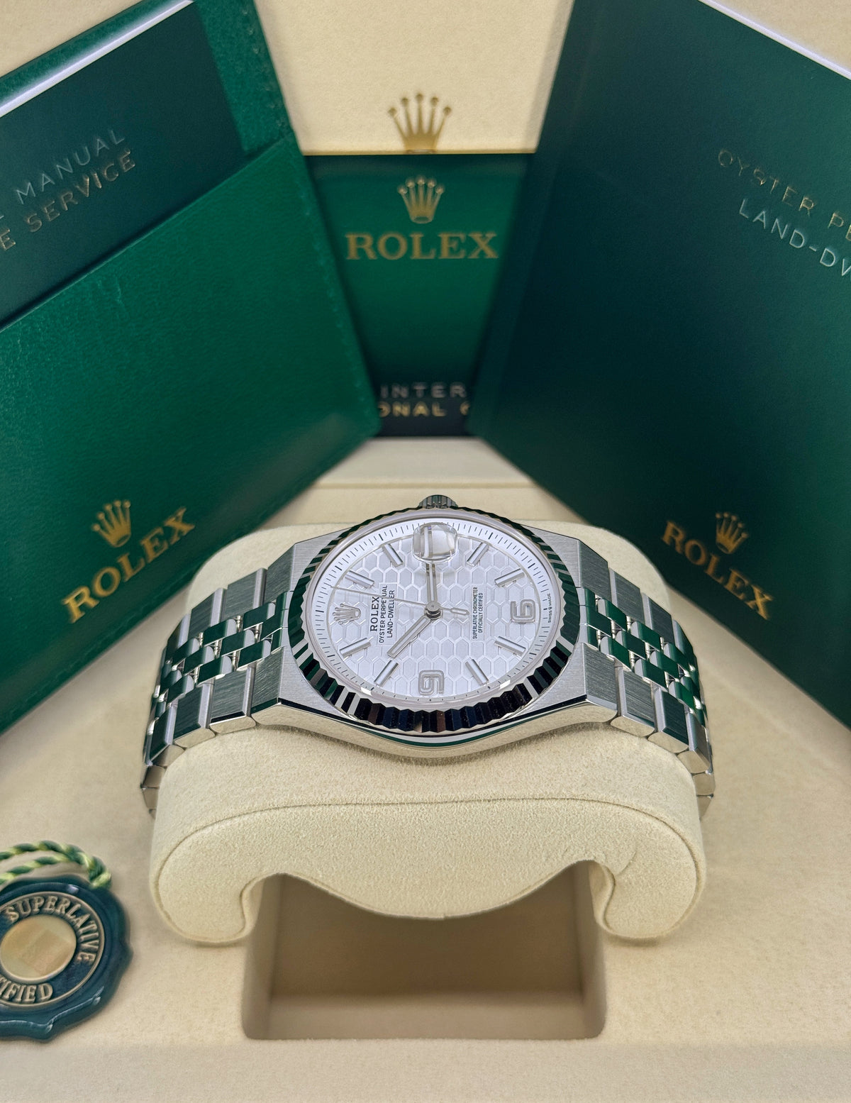 Rolex Land-Dweller 40mm, Stainless Steel, White, Ref# 127334-0001, dated 2026