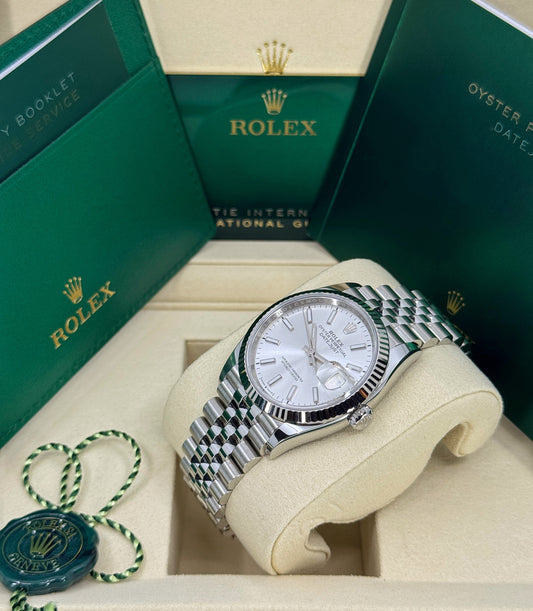 Rolex Datejust 36mm, Stainless Steel, Silver, Jubilee, Ref# 126234-0013, dated 2025