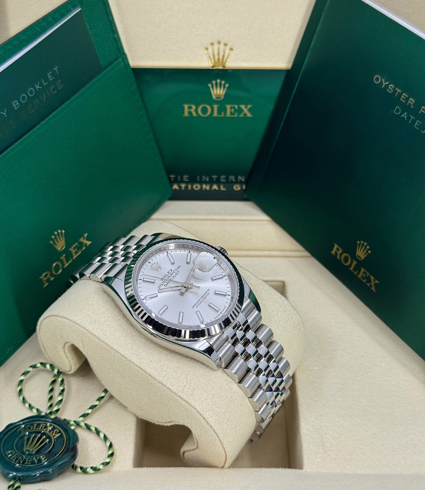 Rolex Datejust 36mm, Stainless Steel, Silver, Jubilee, Ref# 126234-0013, dated 2025