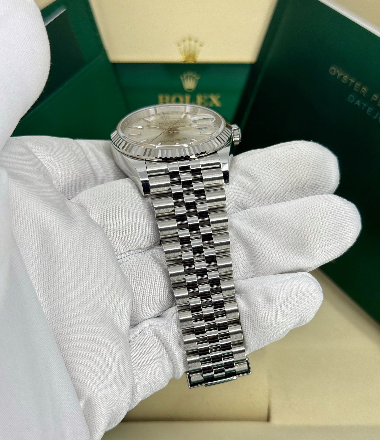 Rolex Datejust 36mm, Stainless Steel, Silver, Jubilee, Ref# 126234-0013, dated 2025
