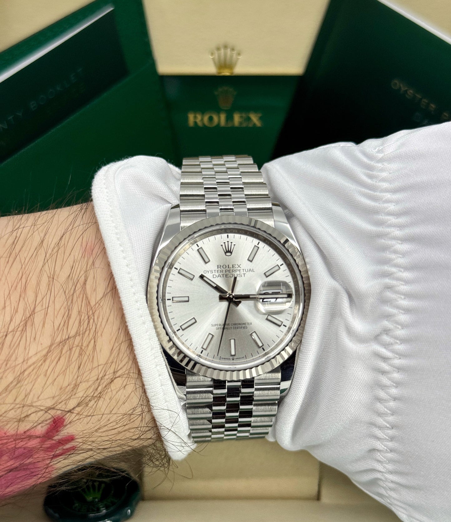 Rolex Datejust 36mm, Stainless Steel, Silver, Jubilee, Ref# 126234-0013, dated 2025