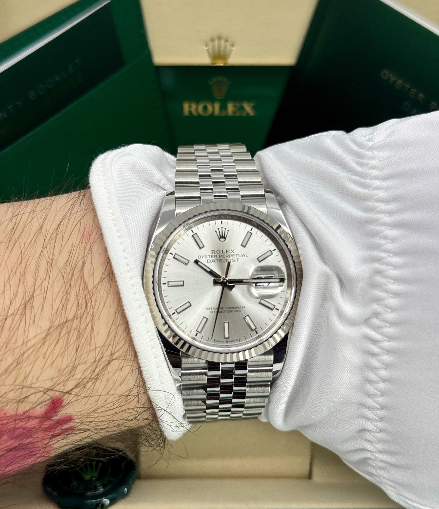 Rolex Datejust 36mm, Stainless Steel, Silver, Jubilee, Ref# 126234-0013, dated 2025