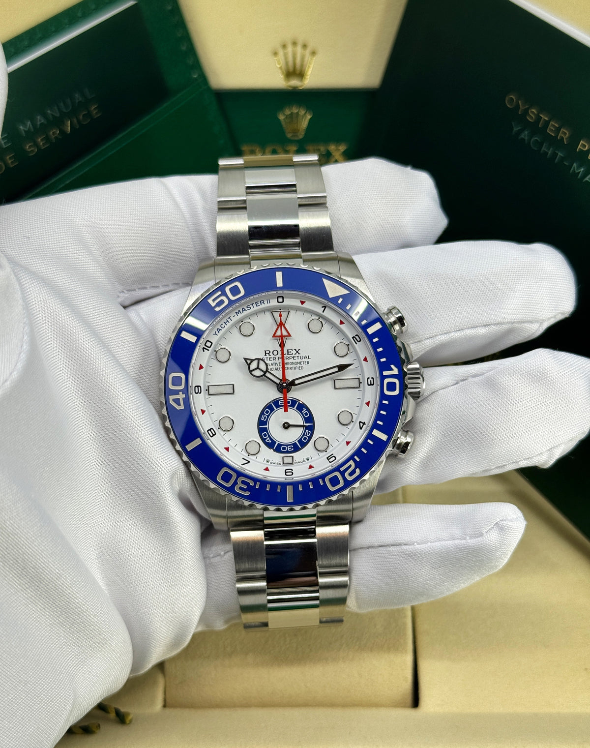 Rolex Yacht-Master II 44mm, Stainless Steel, White, Ref# 126680-0001, dated 2026
