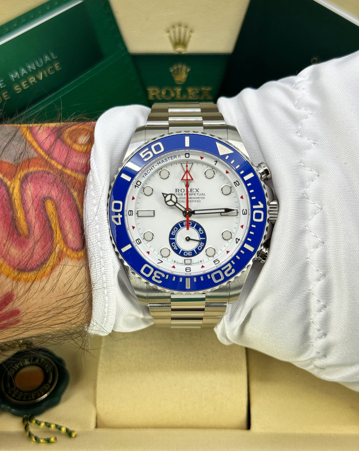 Rolex Yacht-Master II 44mm, Stainless Steel, White, Ref# 126680-0001, dated 2026