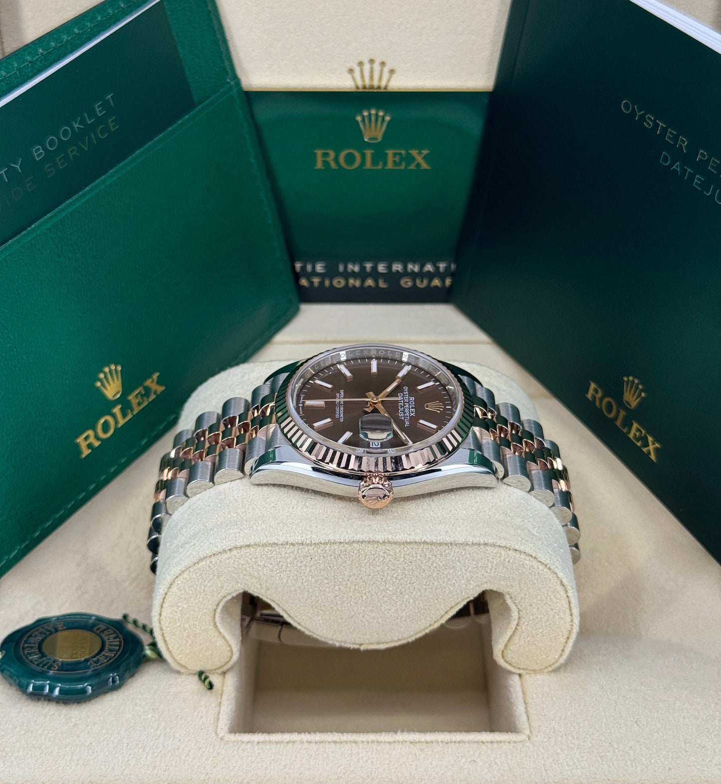 Rolex Datejust 36mm, 18k RG & Stainless Steel, Chocolate, Jubilee, Ref# 126231-0043, dated 2025