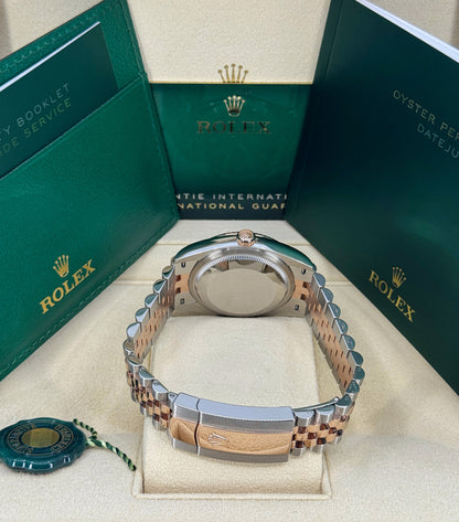 Rolex Datejust 36mm, 18k RG & Stainless Steel, Chocolate, Jubilee, Ref# 126231-0043, dated 2025