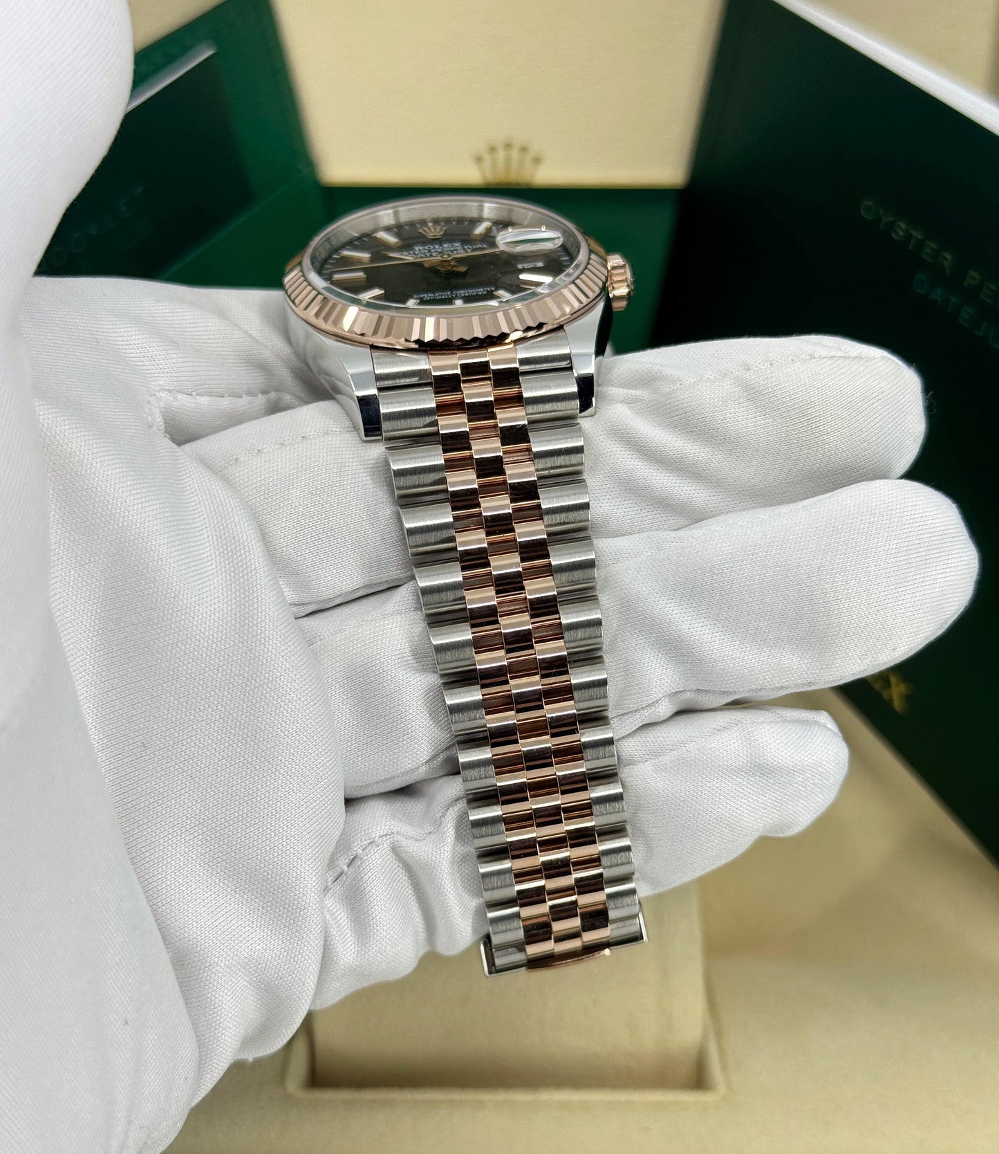 Rolex Datejust 36mm, 18k RG & Stainless Steel, Chocolate, Jubilee, Ref# 126231-0043, dated 2025
