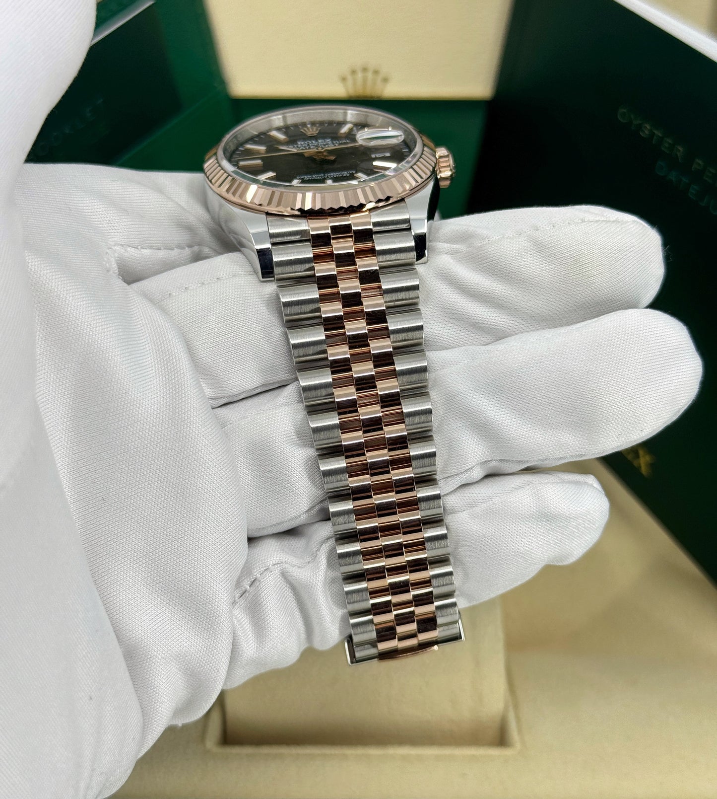 Rolex Datejust 36mm, 18k RG & Stainless Steel, Chocolate, Jubilee, Ref# 126231-0043, dated 2025