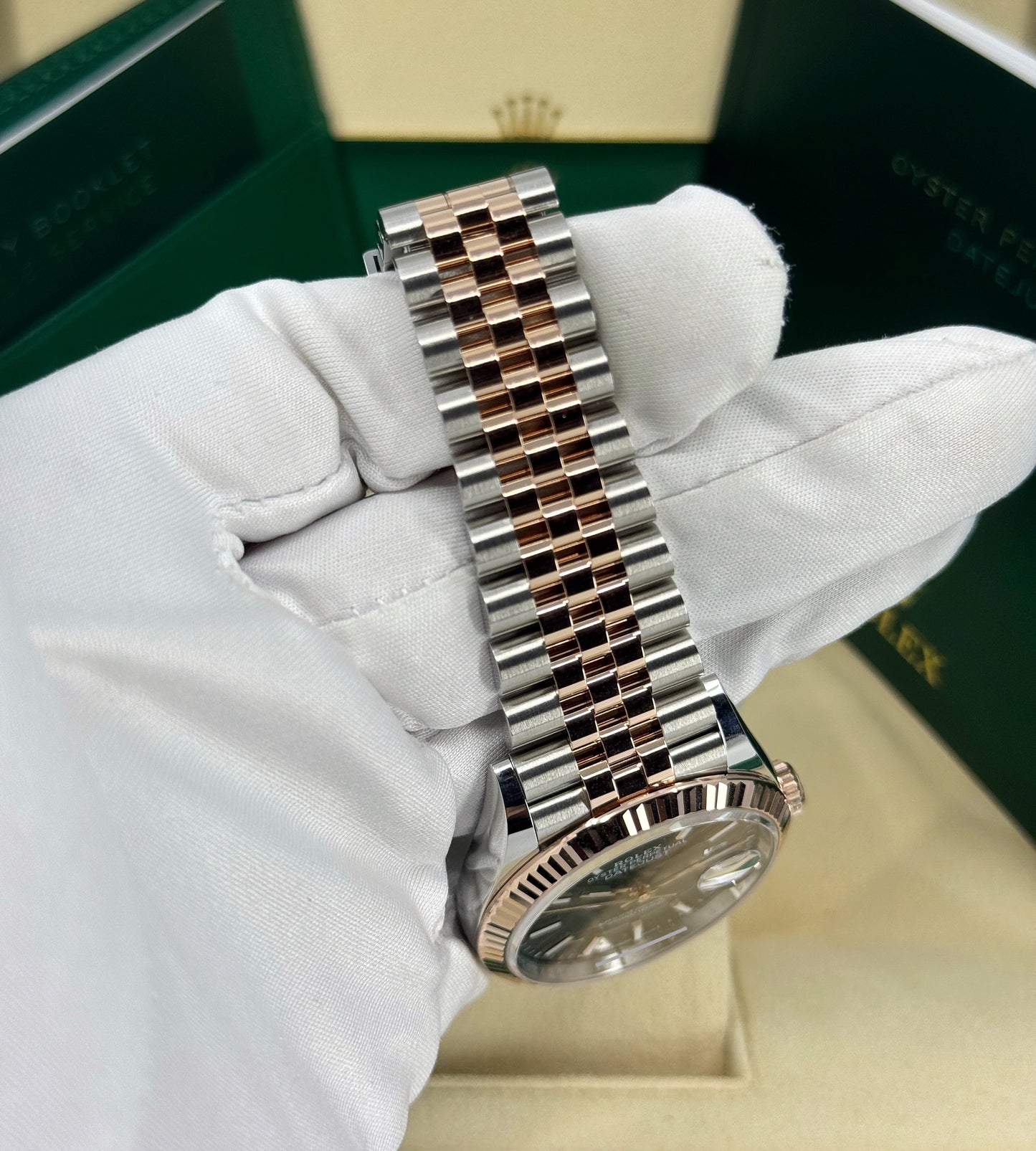 Rolex Datejust 36mm, 18k RG & Stainless Steel, Chocolate, Jubilee, Ref# 126231-0043, dated 2025