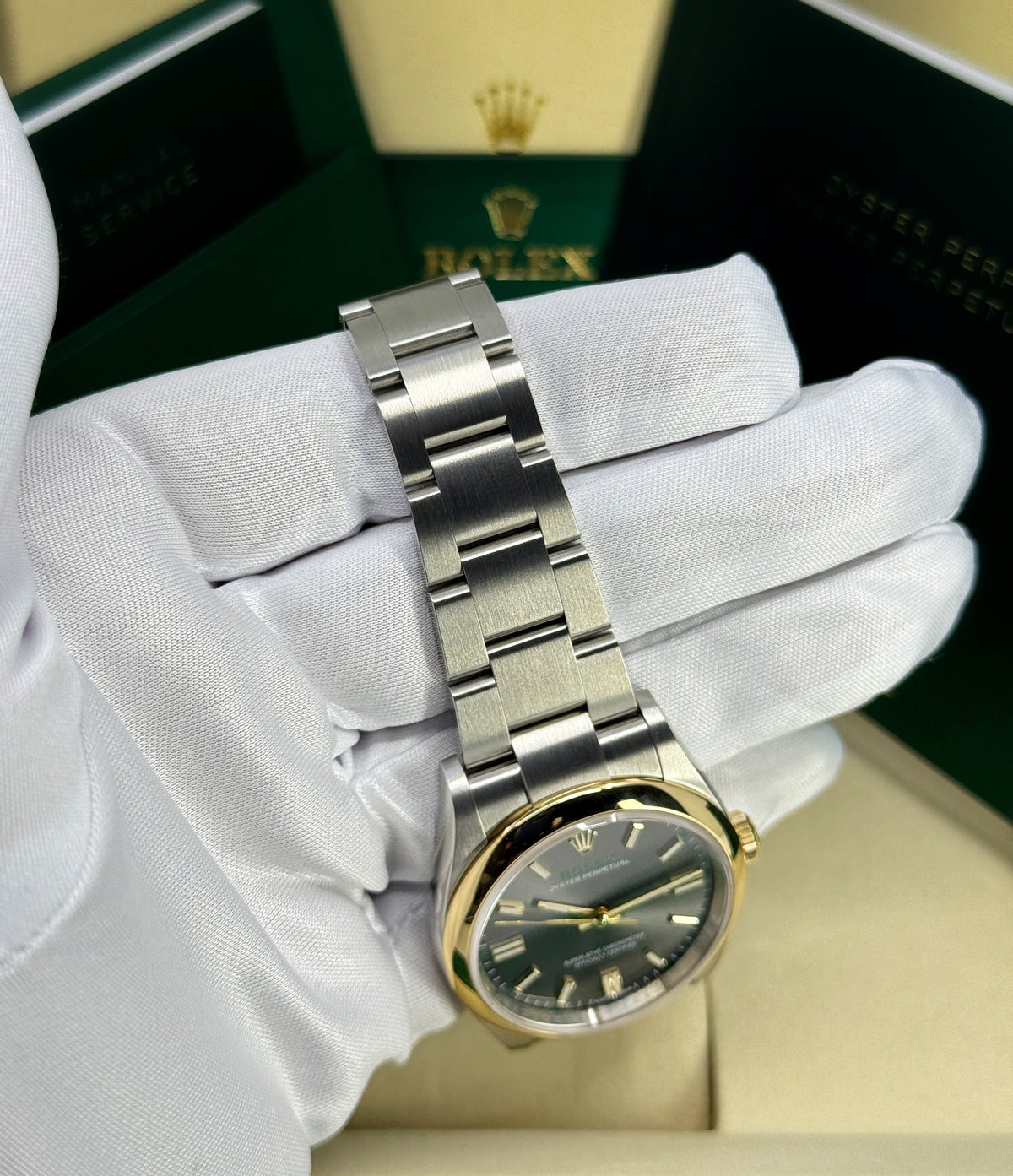 Rolex Oyster Perpetual 36mm, 18k YG/SS, 100th Anniversary Edition, Slate, Ref# 126003-0001, dated 2026