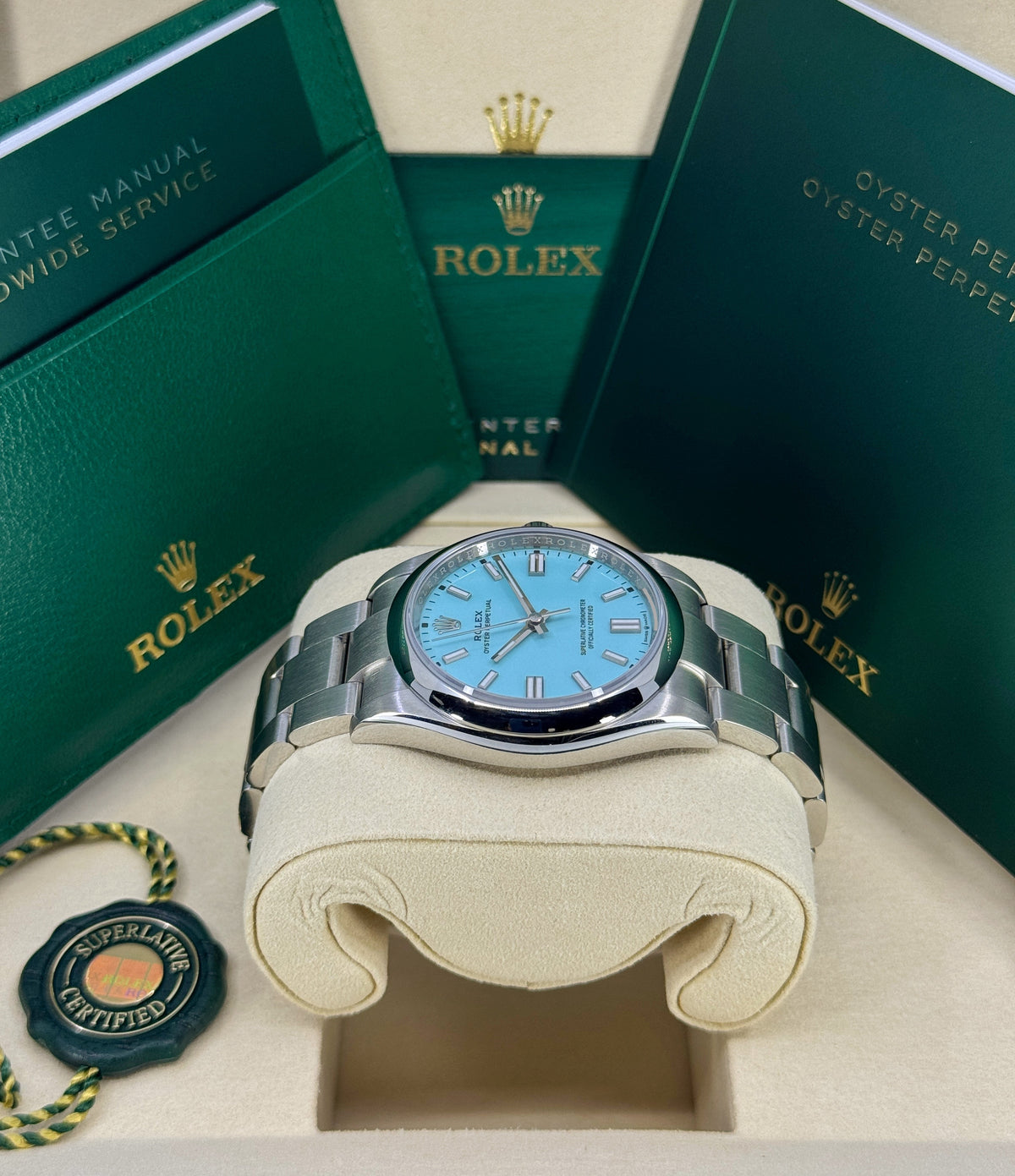 Rolex Oyster Perpetual 36mm, Stainless Steel, Turquoise, Ref# 126000-0006, dated 2026