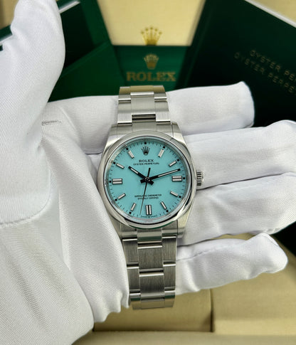 Rolex Oyster Perpetual 36mm, Stainless Steel, Turquoise, Ref# 126000-0006, dated 2026