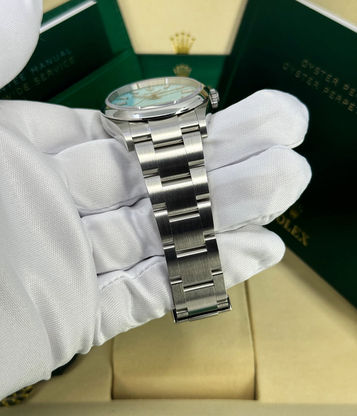 Rolex Oyster Perpetual 36mm, Stainless Steel, Turquoise, Ref# 126000-0006, dated 2026