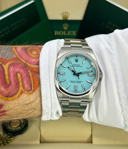 Rolex Oyster Perpetual 36mm, Stainless Steel, Turquoise, Ref# 126000-0006, dated 2026
