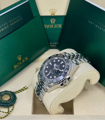 Rolex GMT-Master II 40mm, Stainless Steel, Bruce Wayne, Jubilee, Ref# 126710GRNR-0003, dated 2026