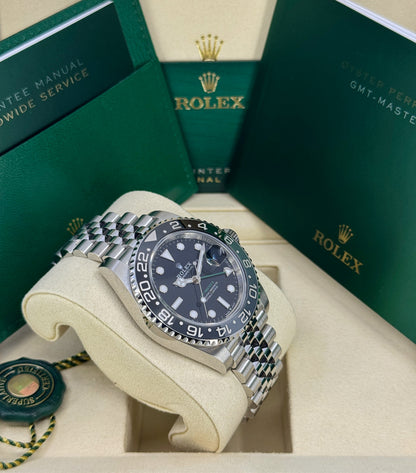 Rolex GMT-Master II 40mm, Stainless Steel, Bruce Wayne, Jubilee, Ref# 126710GRNR-0003, dated 2026