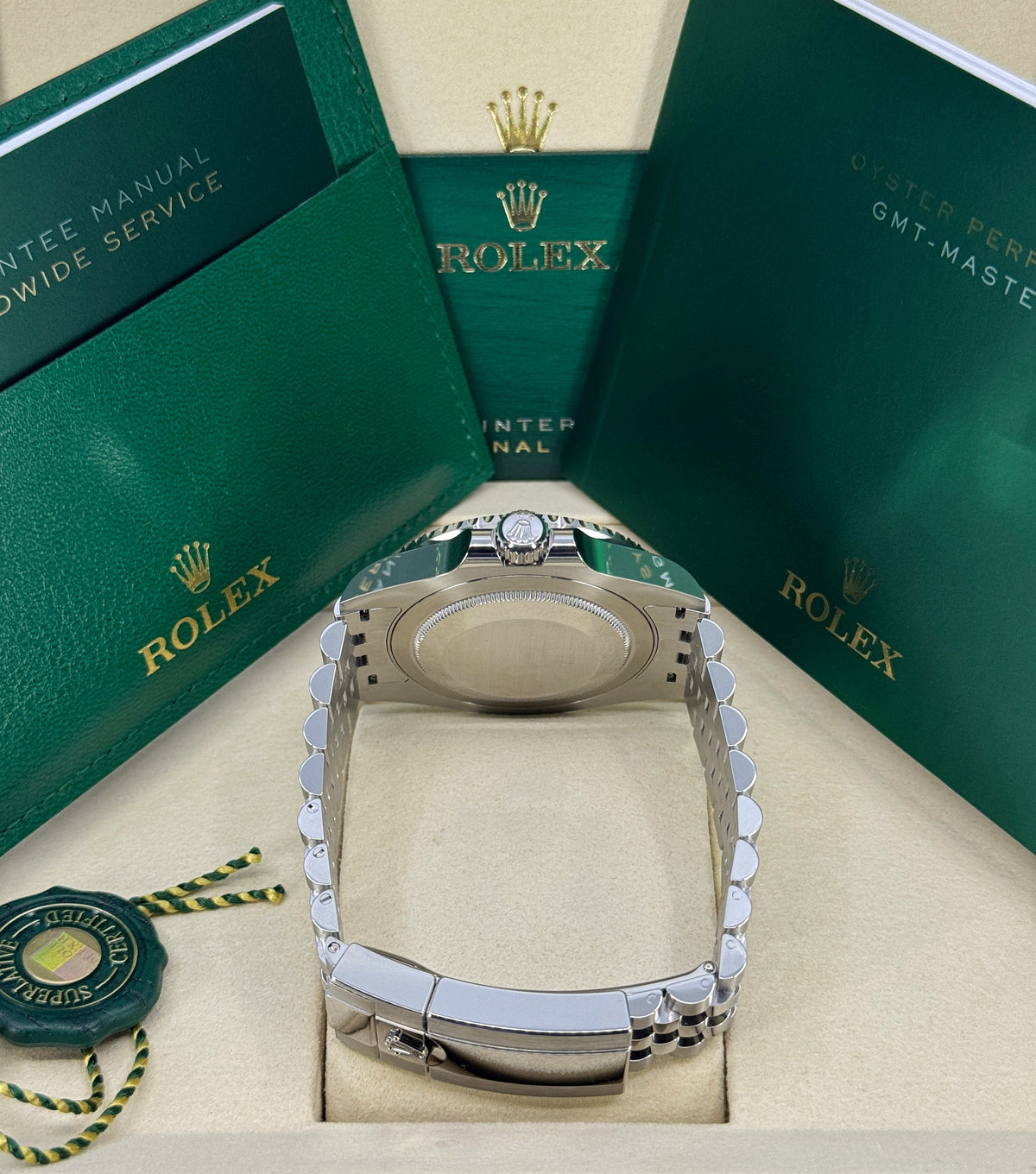 Rolex GMT-Master II 40mm, Stainless Steel, Bruce Wayne, Jubilee, Ref# 126710GRNR-0003, dated 2026