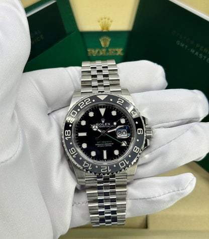 Rolex GMT-Master II 40mm, Stainless Steel, Bruce Wayne, Jubilee, Ref# 126710GRNR-0003, dated 2026
