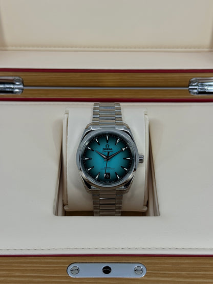 Omega Seamaster Aqua Terra 150M 38mm, Steel, Turquoise, Ref# 220.10.38.20.03.005, dated 2026
