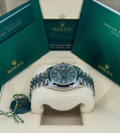 Rolex Datejust 36mm, Stainless Steel, Green, Jubilee, Ref# 126200-0023, dated 2025
