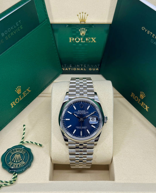 Rolex Datejust 36mm, Stainless Steel, Blue, Jubilee, Ref# 126200-0005, dated 2025