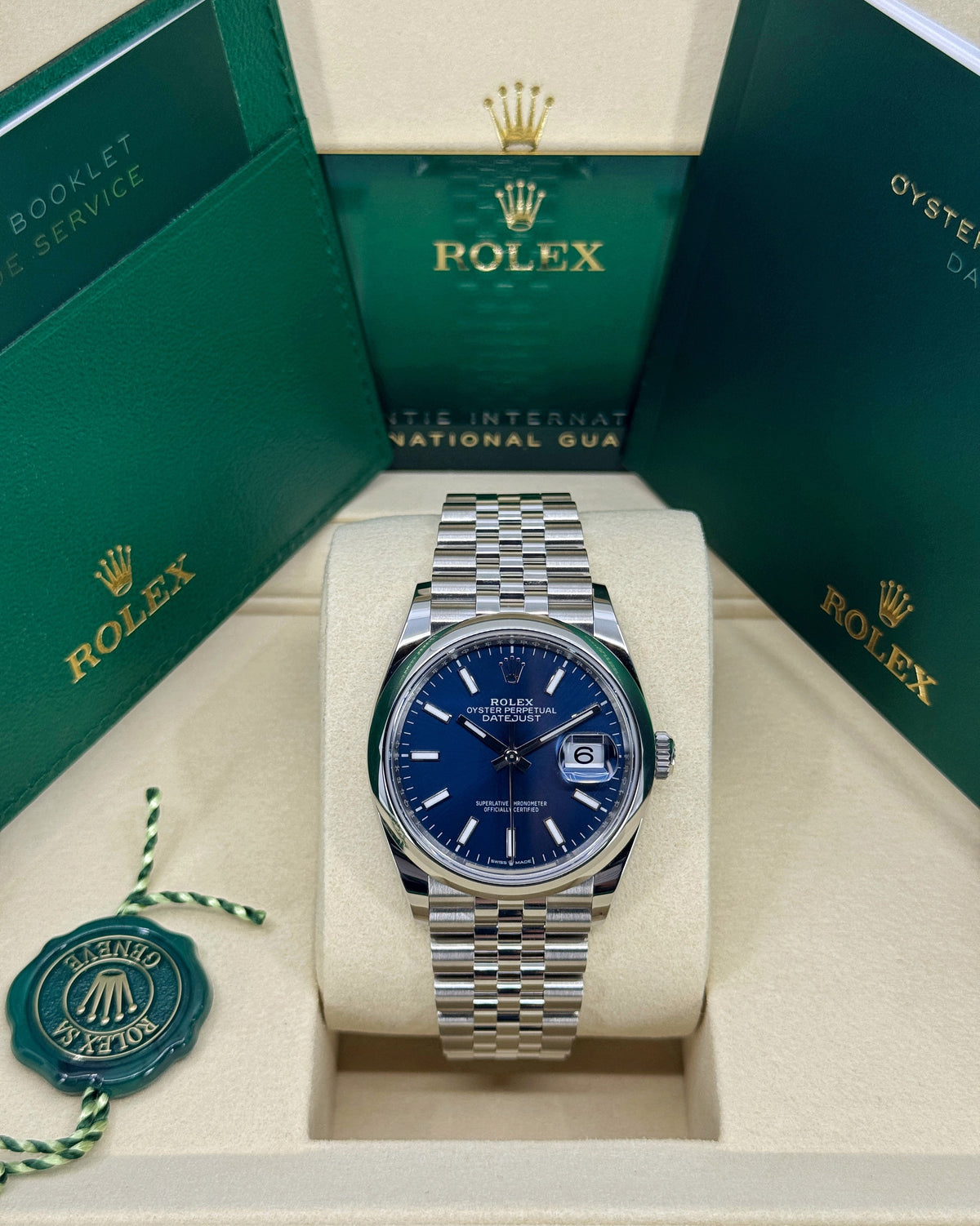 Rolex Datejust 36mm, Stainless Steel, Blue, Jubilee, Ref# 126200-0005, dated 2026