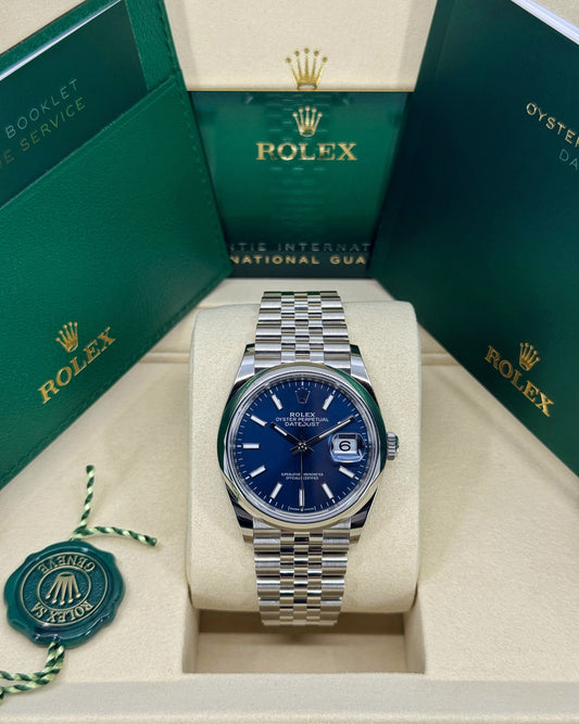 Rolex Datejust 36mm, Stainless Steel, Blue, Jubilee, Ref# 126200-0005, dated 2025