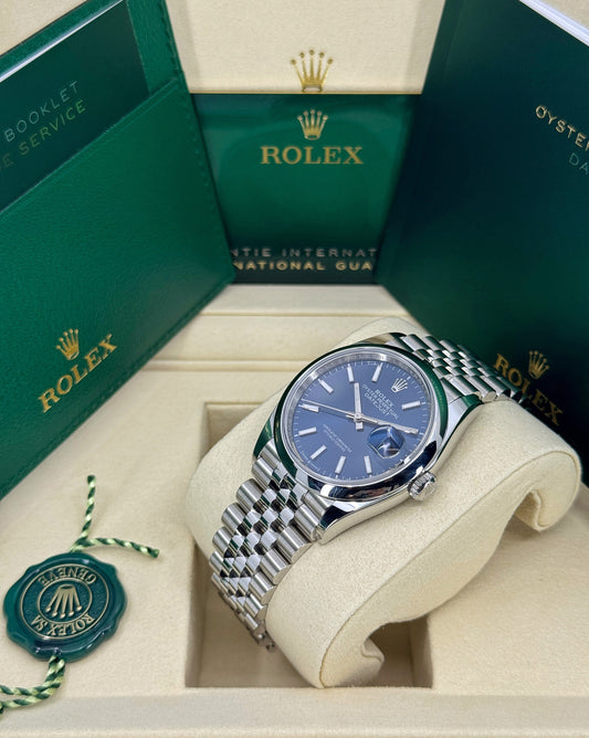 Rolex Datejust 36mm, Stainless Steel, Blue, Jubilee, Ref# 126200-0005, dated 2025