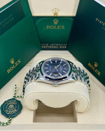 Rolex Datejust 36mm, Stainless Steel, Blue, Jubilee, Ref# 126200-0005, dated 2025
