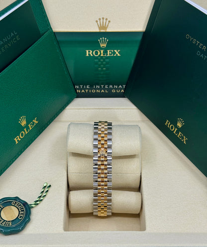 Rolex Lady-Datejust 28mm, 18k YG & Stainless Steel, Mother of Pearl Diamond, Jubilee, Ref# 279173-0013, dated 2026