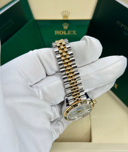 Rolex Lady-Datejust 28mm, 18k YG & Stainless Steel, Mother of Pearl Diamond, Jubilee, Ref# 279173-0013, dated 2026