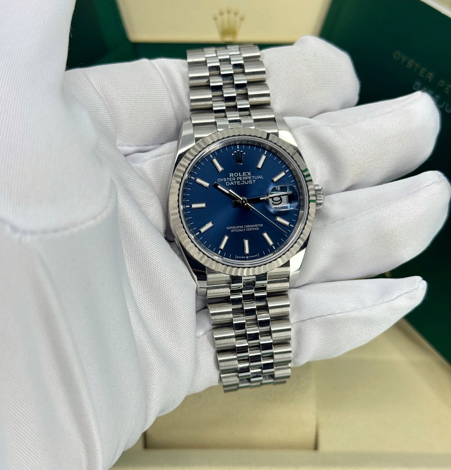 Rolex Datejust 36mm, Stainless Steel, Blue, Jubilee, Ref# 126234-0017, dated 2025