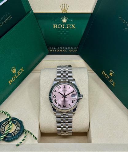 Rolex Datejust 31mm, Stainless Steel, Pink Roman, Jubilee, Ref# 278274-0020, dated 2025