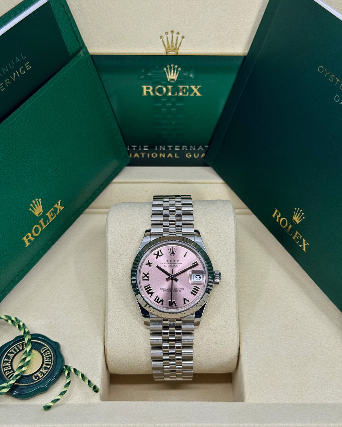 Rolex Datejust 31mm, Stainless Steel, Pink Roman, Jubilee, Ref# 278274-0020, dated 2026
