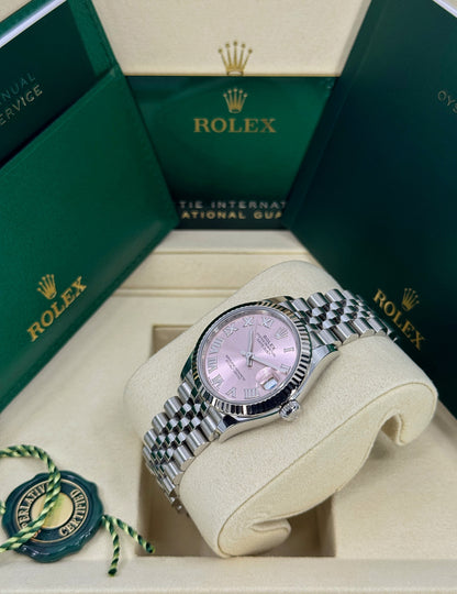 Rolex Datejust 31mm, Stainless Steel, Pink Roman, Jubilee, Ref# 278274-0020, dated 2026