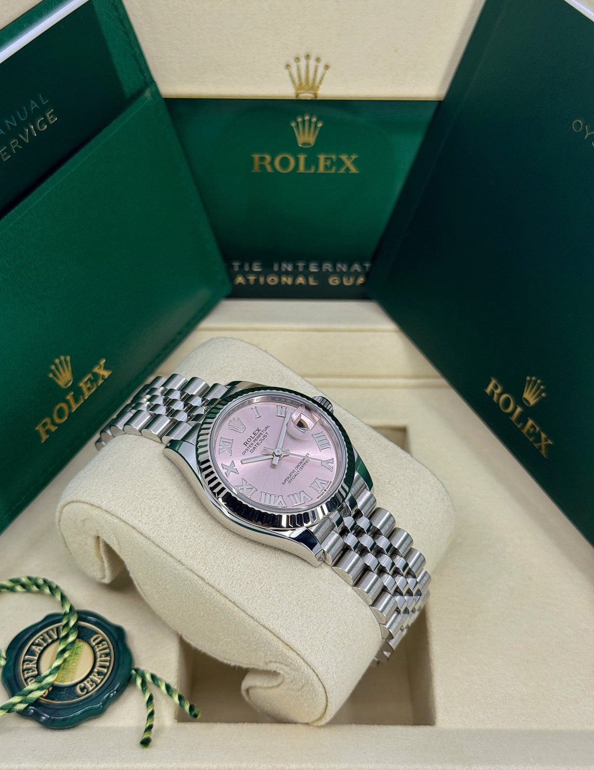 Rolex Datejust 31mm, Stainless Steel, Pink Roman, Jubilee, Ref# 278274-0020, dated 2026