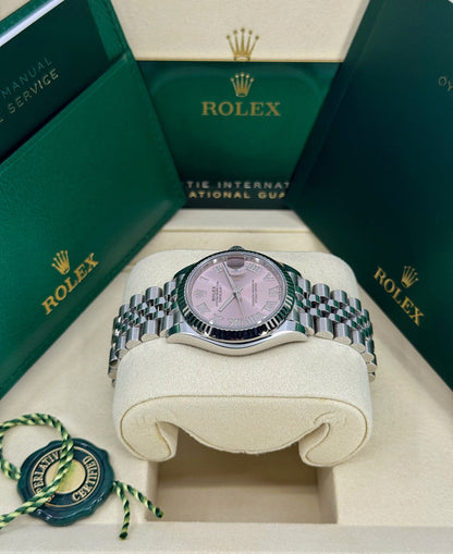 Rolex Datejust 31mm, Stainless Steel, Pink Roman, Jubilee, Ref# 278274-0020, dated 2025