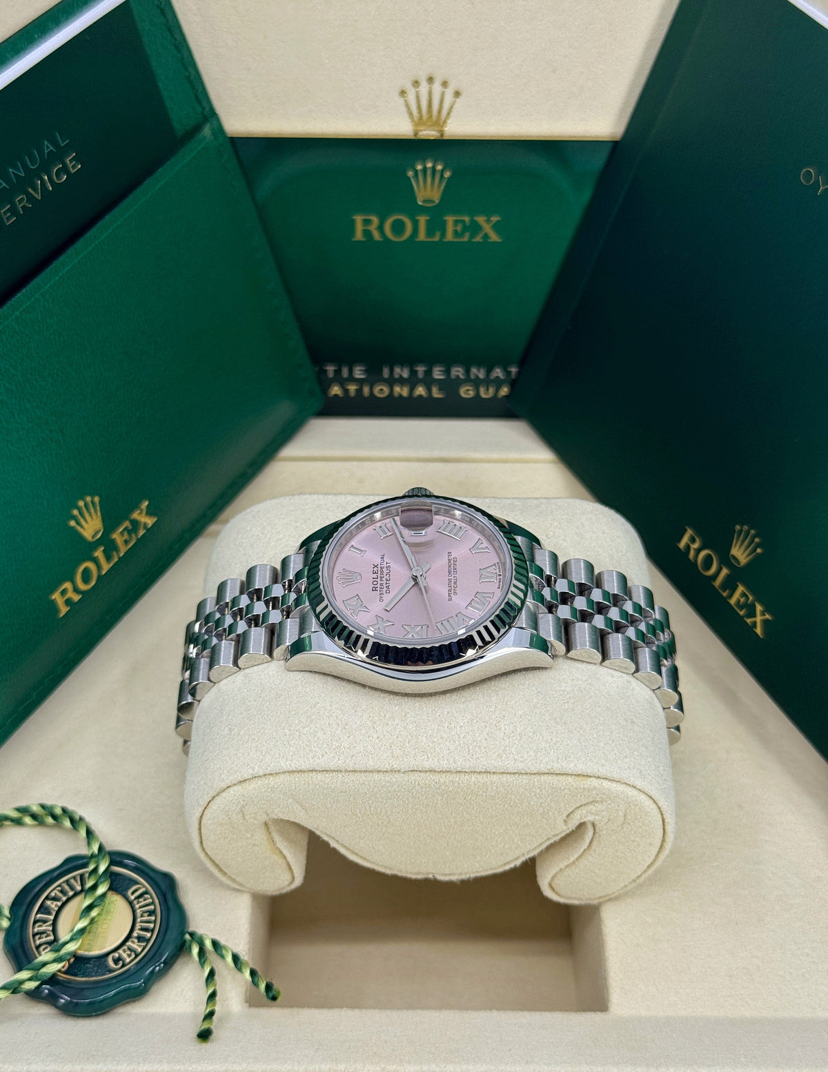 Rolex Datejust 31mm, Stainless Steel, Pink Roman, Jubilee, Ref# 278274-0020, dated 2026