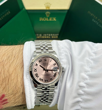 Rolex Datejust 31mm, Stainless Steel, Pink Roman, Jubilee, Ref# 278274-0020, dated 2025