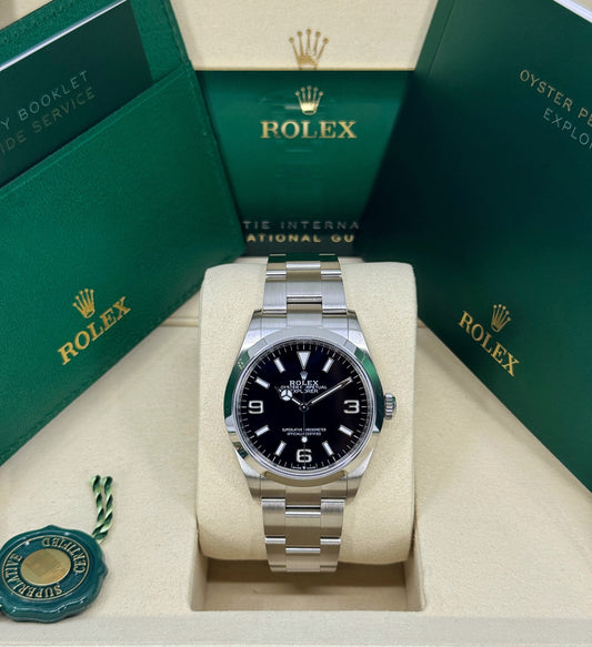 Rolex Explorer 36mm, Stainless Steel, Black, Ref# 124270, dated 2025