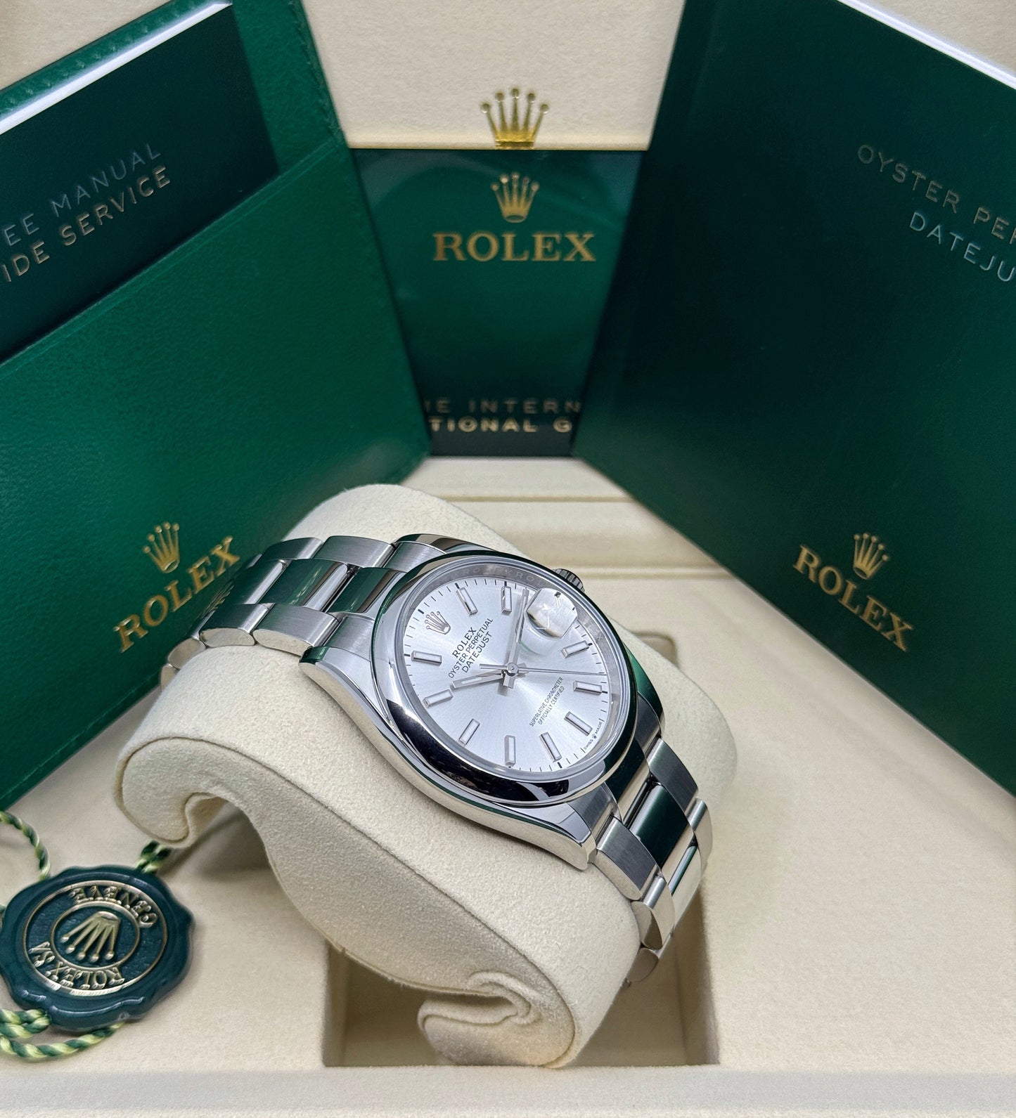 Rolex Datejust 36mm, Stainless Steel, Silver, Oyster, Ref# 126200-0002, dated 2025
