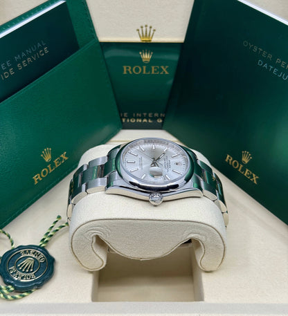 Rolex Datejust 36mm, Stainless Steel, Silver, Oyster, Ref# 126200-0002, dated 2025
