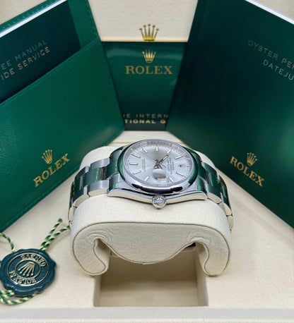 Rolex Datejust 36mm, Stainless Steel, Silver, Oyster, Ref# 126200-0002, dated 2025