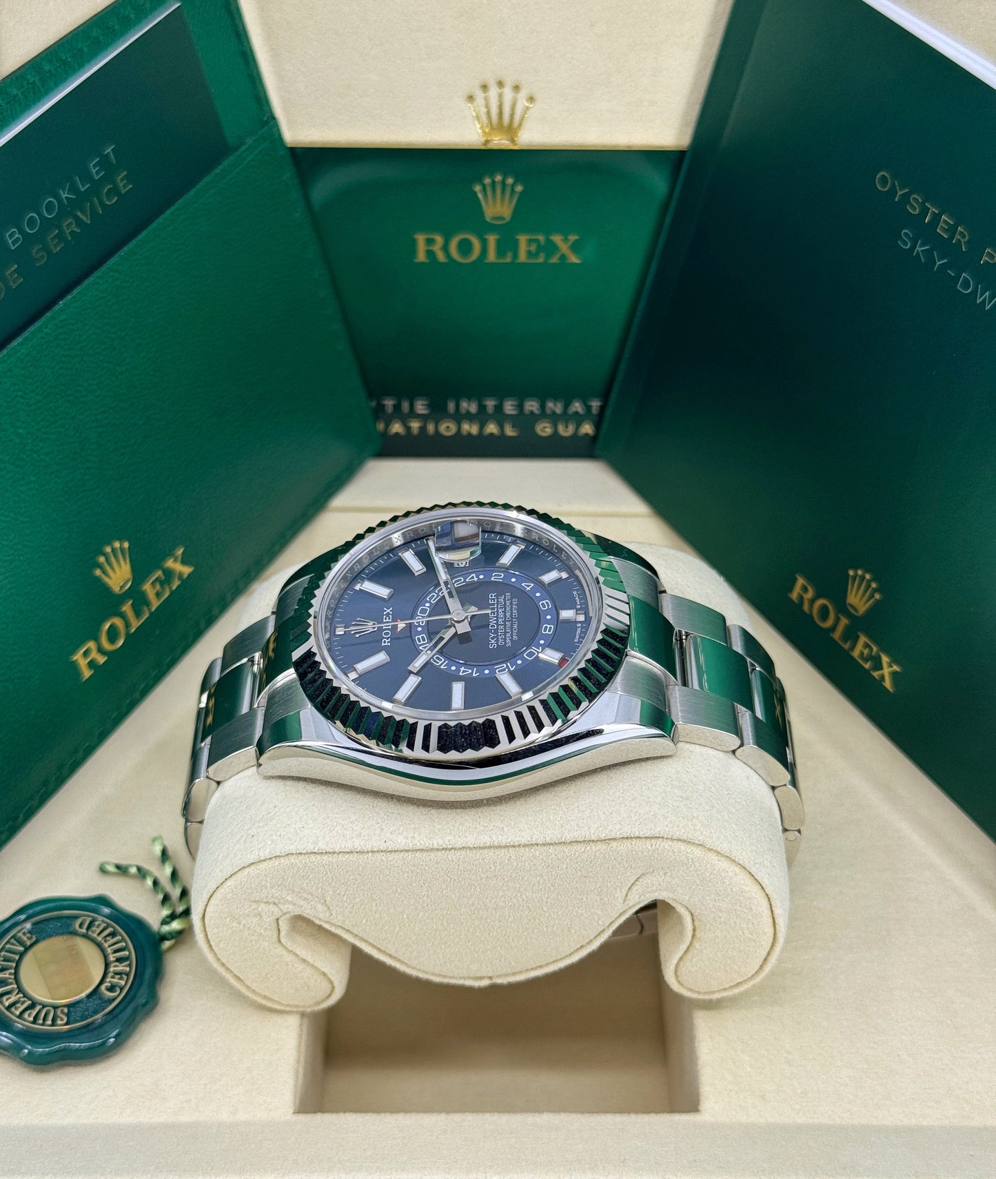 Rolex Sky-Dweller 42mm, 18k WG & Stainless Steel, Blue, Oyster, Ref# 336934-0005, dated 2025
