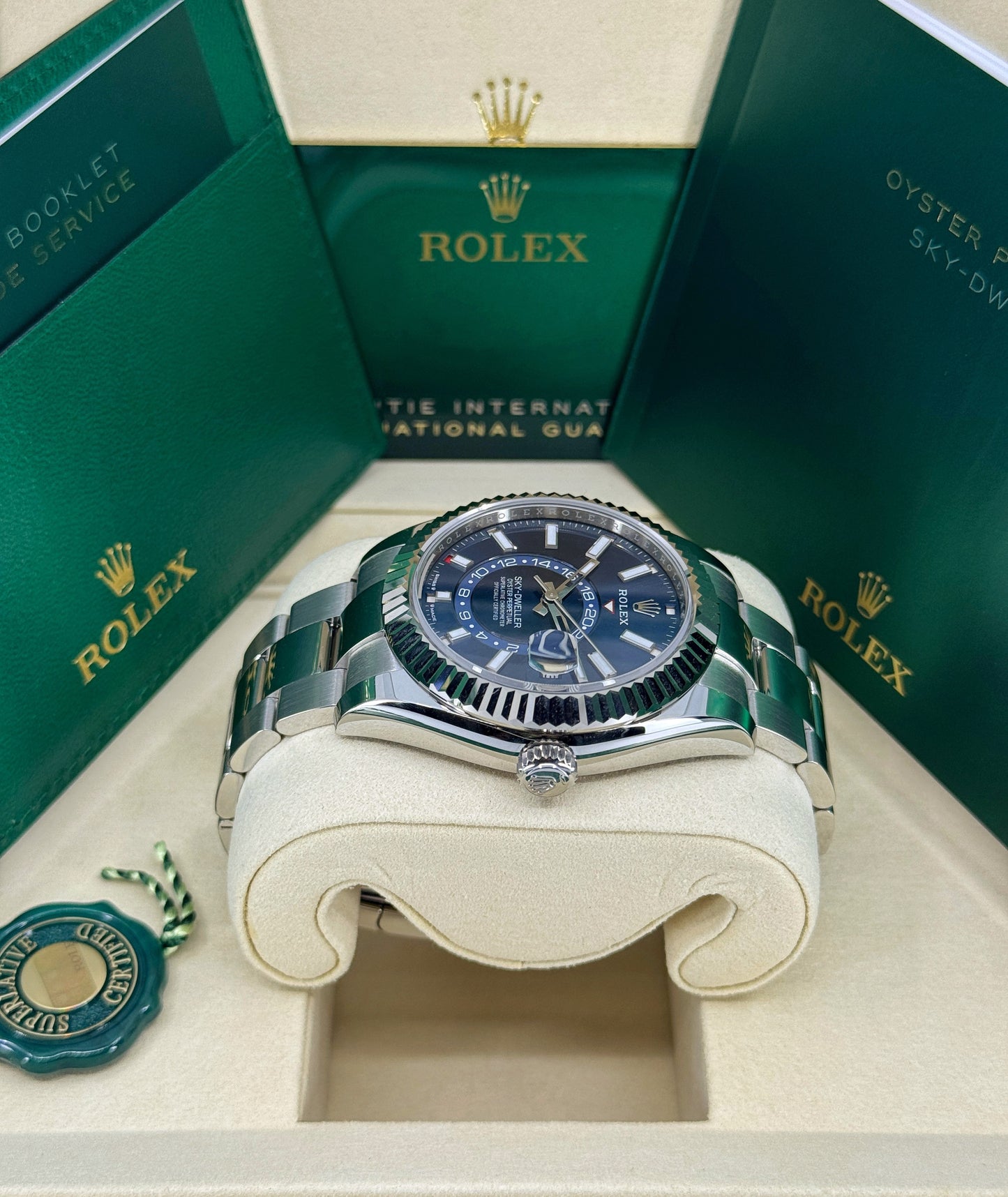 Rolex Sky-Dweller 42mm, 18k WG & Stainless Steel, Blue, Oyster, Ref# 336934-0005, dated 2026
