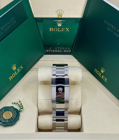 Rolex Sky-Dweller 42mm, 18k WG & Stainless Steel, Blue, Oyster, Ref# 336934-0005, dated 2025