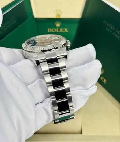 Rolex Sky-Dweller 42mm, 18k WG & Stainless Steel, Blue, Oyster, Ref# 336934-0005, dated 2025