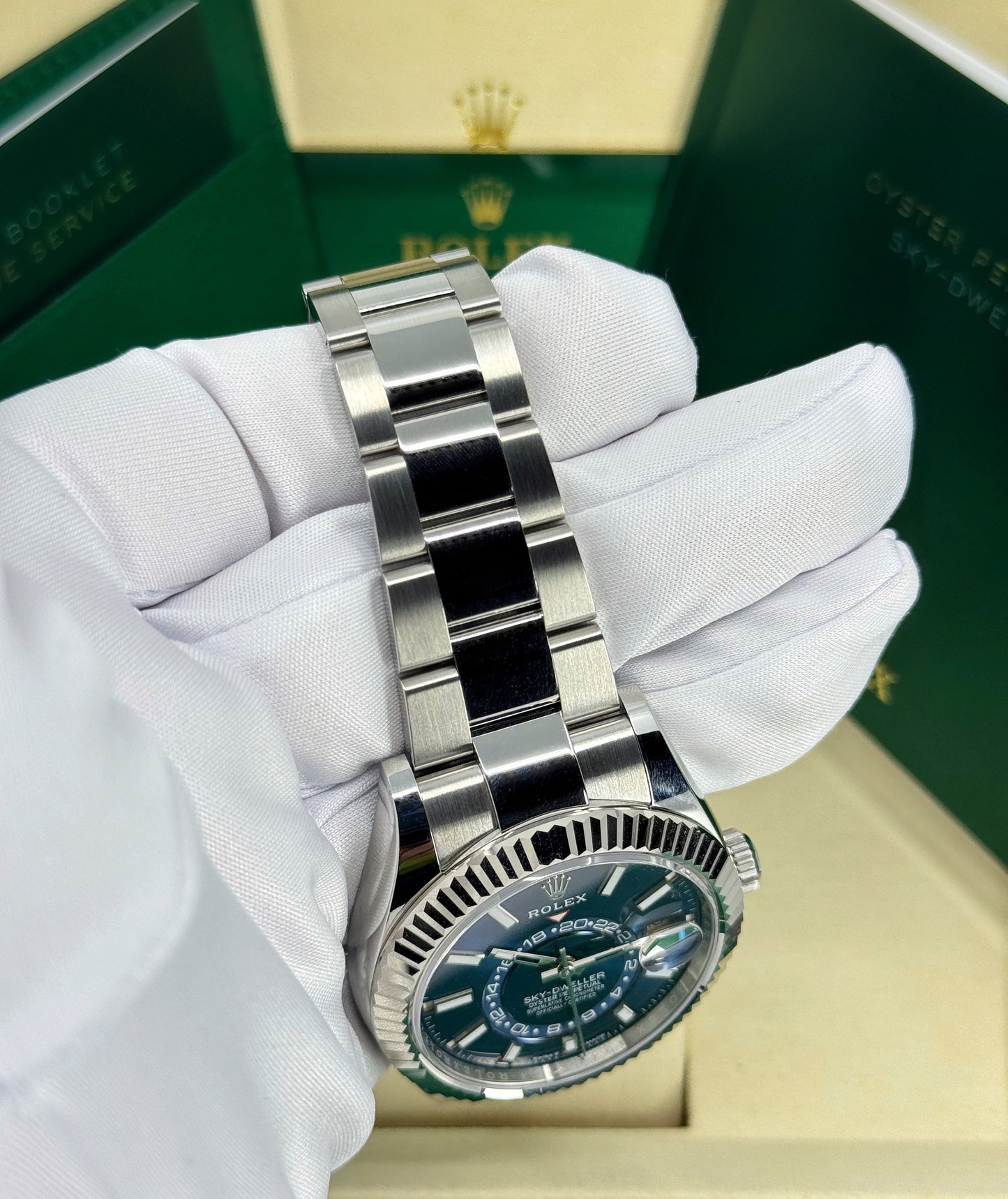 Rolex Sky-Dweller 42mm, 18k WG & Stainless Steel, Blue, Oyster, Ref# 336934-0005, dated 2025