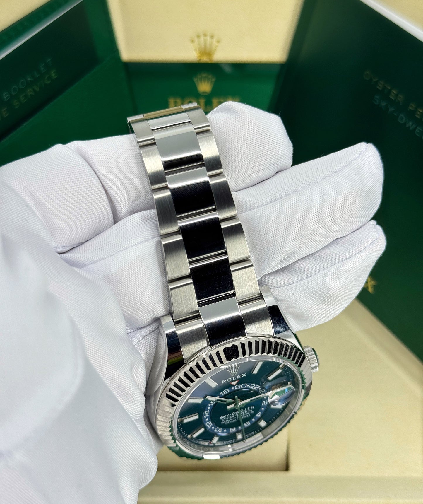 Rolex Sky-Dweller 42mm, 18k WG & Stainless Steel, Blue, Oyster, Ref# 336934-0005, dated 2026