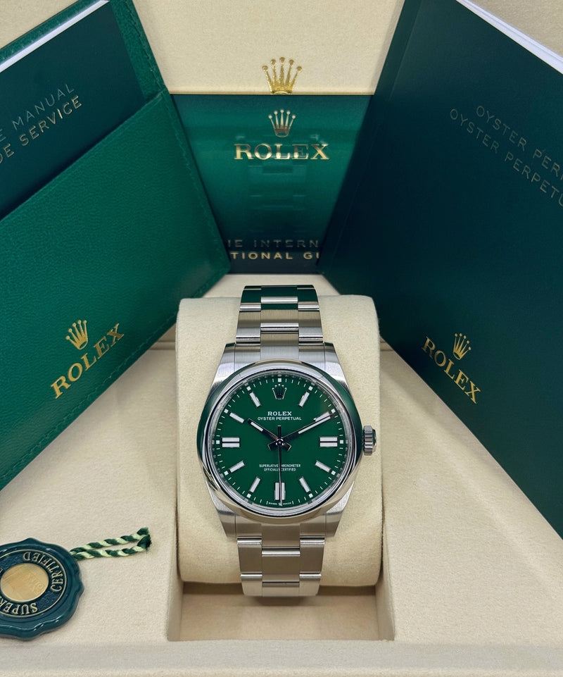 Rolex Oyster Perpetual 41mm stainless steel green dial, Ref. 134300-0004